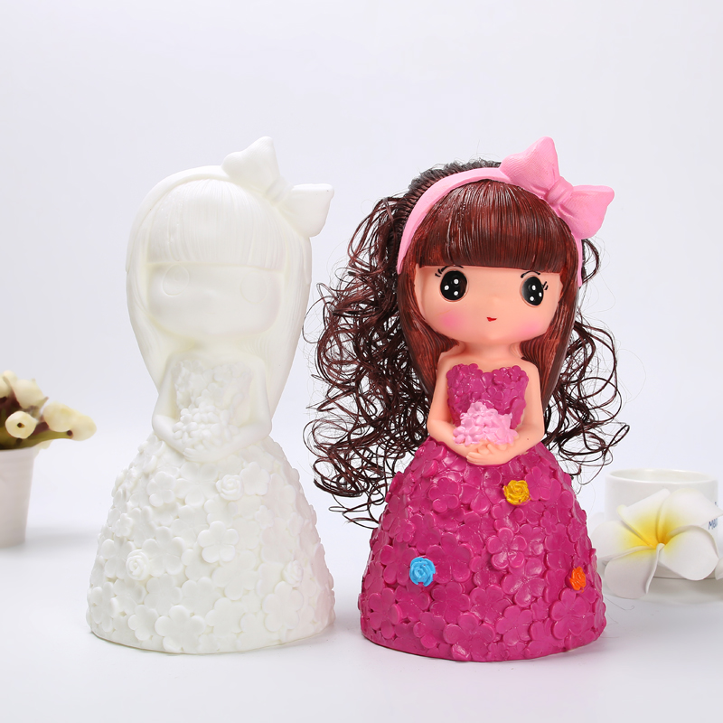 特大号搪胶带头发美人彩绘白胚存钱罐|msdalam kategori Toy/bayi/teka-teki/blok bangunan/model, Buatan tangan/DIY kreatif, Putih acuan pewarna/lukisan acuan - dari Buy2taobao.com untuk memberikan perkhidmatan ejen Taobao profesional membeli