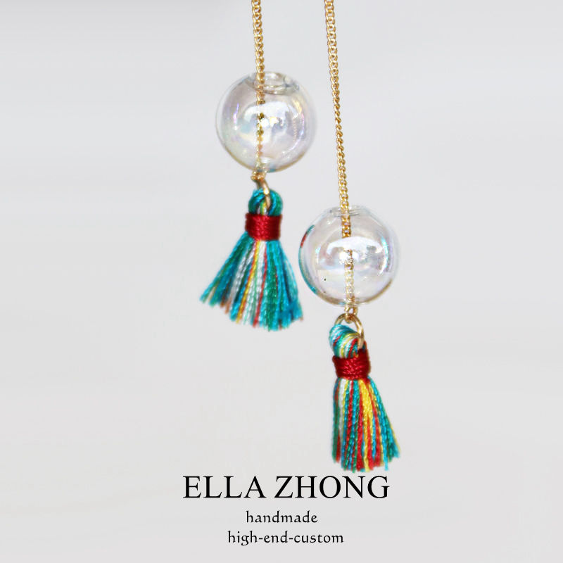 ▲EllaZhong~雨后彩虹耳线流苏耳环耳夹无耳洞原创手工少女心超仙在类目 饰品/流行首饰/时尚饰品新, 耳饰, 耳线中 - 来自Buy2taobao.com提供专业的淘宝代购服务