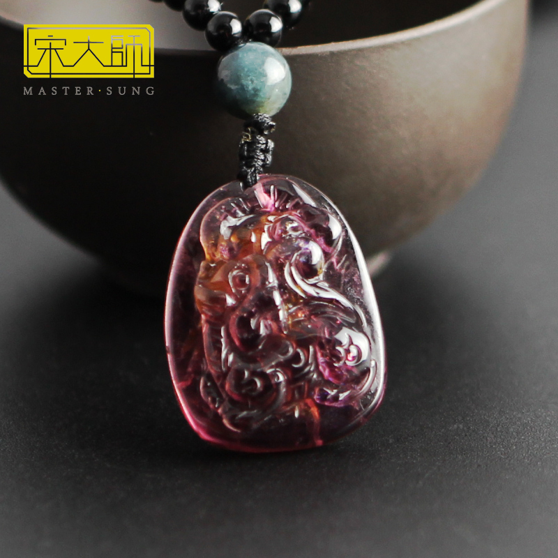 宋大师 宋韶光 天然红碧玺 水晶项链吊坠女款饰品 礼品|msdalam kategori Aksesori/Barang Kemas Fesyen, loket/loket - dari Buy2taobao.com untuk memberikan perkhidmatan ejen Taobao profesional membeli