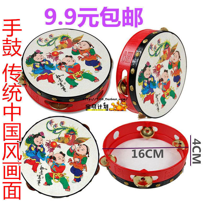 中国传统图案吉祥铃鼓儿童手摇鼓锻炼宝宝听力好用具音乐玩具|msdalam kategori Toy/bayi/teka-teki/blok bangunan/model, kanak-kanak Bell/bermain kain/menyenangkan hati mainan, mainan kerincingan - dari Buy2taobao.com untuk memberikan perkhidmatan ejen Taobao profesional membeli