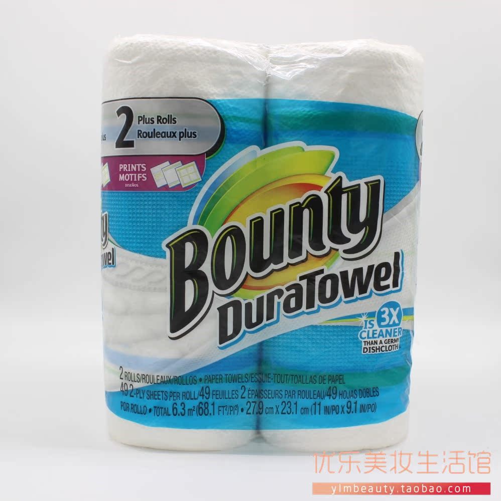家务好帮手美国Bounty双层印花厨房纸抹布DuraTowel Prints双卷在类目 洗护清洁剂/卫生巾/纸/香薰, 纸品/湿巾, 厨房纸巾中 - 来自Buy2taobao.com提供专业的淘宝代购服务