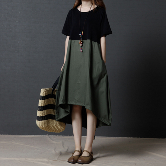 maternity dress 2019 Summer wear new pattern Easy Cotton and hemp Color matching Irregular Mid length version pregnant woman Short sleeved Dressin the Maternity/Maternal supplies/Nutrition , Maternity , Dress category - from Buy2taobao.com to provide professional Taobao agent buy service