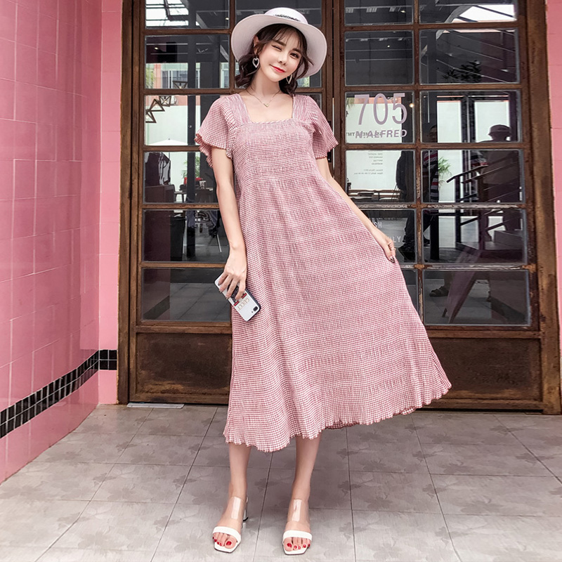 pregnant woman Summer dress Fashionable 2018 new pattern Mid length version stripe Short sleeved Women dress Korean Edition longuettein the Maternity/Maternal supplies/Nutrition , Maternity , Dress category - from Buy2taobao.com to provide professional Taobao agent buy service