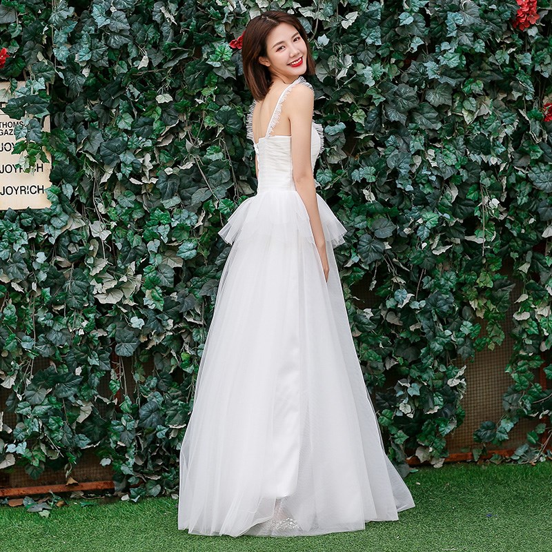 轻婚纱森系一字肩吊带新娘结婚出门纱显瘦长拖尾2018新款夏季|msdalam kategori Butik wanita / wanita, perkahwinan/Cheongsam/pakaian, perkahwinan - dari Buy2taobao.com untuk memberikan perkhidmatan ejen Taobao profesional membeli