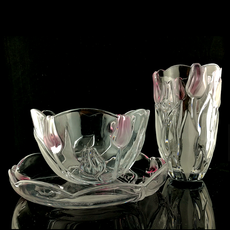 Women's Day Special Offer tulips crystal Glass Fruit plate Fruit bucket vase Housewarming gift originality fashion Threein the Tableware , Tableware , Fruit bowl/Fruit plate/Hamper category - from Buy2taobao.com to provide professional Taobao agent buy service