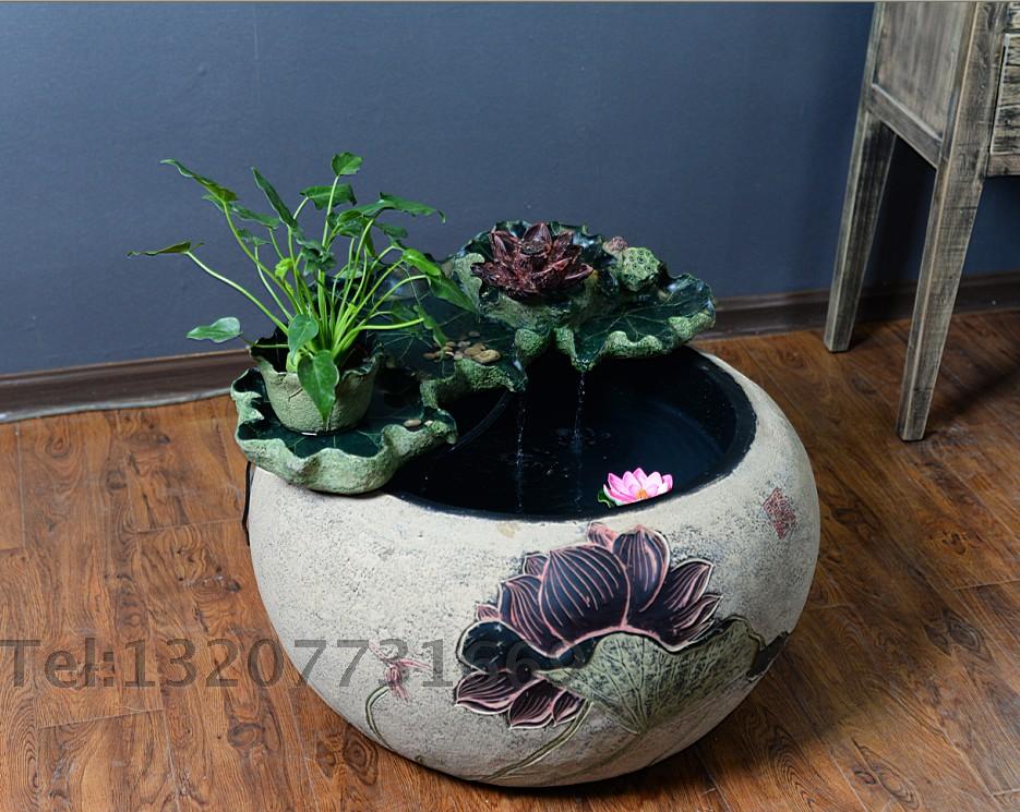 落地荷花噴泉 招財風水泉圓魚缸 荷香流水景觀擺件加濕器 大荷歡在類目 商業/辦公傢俱, 城市傢俱, 美化豐富空間設施, 噴泉中 - 來自Buy2taobao.com提供專業的淘寶代購服務