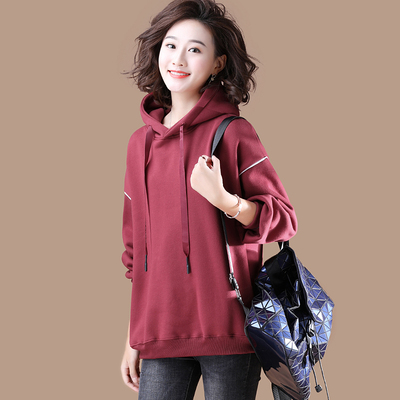 衣品乐原创大码韩版简约连帽卫衣胖MM女装加绒加厚冬季外套R791