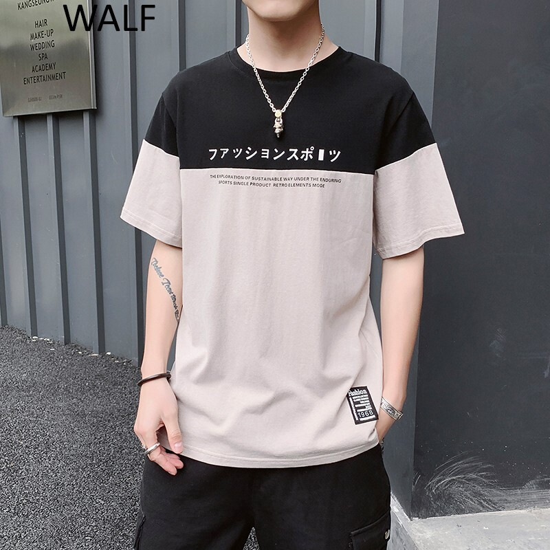 WALF 短袖T恤男2019夏季新款男士學生潮流半袖寬松休閑打底衫韓版在類目 戶外/登山/野營/旅行用品, 戶外服裝, 衝鋒衣褲, 衝鋒衣中 - 來自Buy2taobao.com提供專業的淘寶代購服務