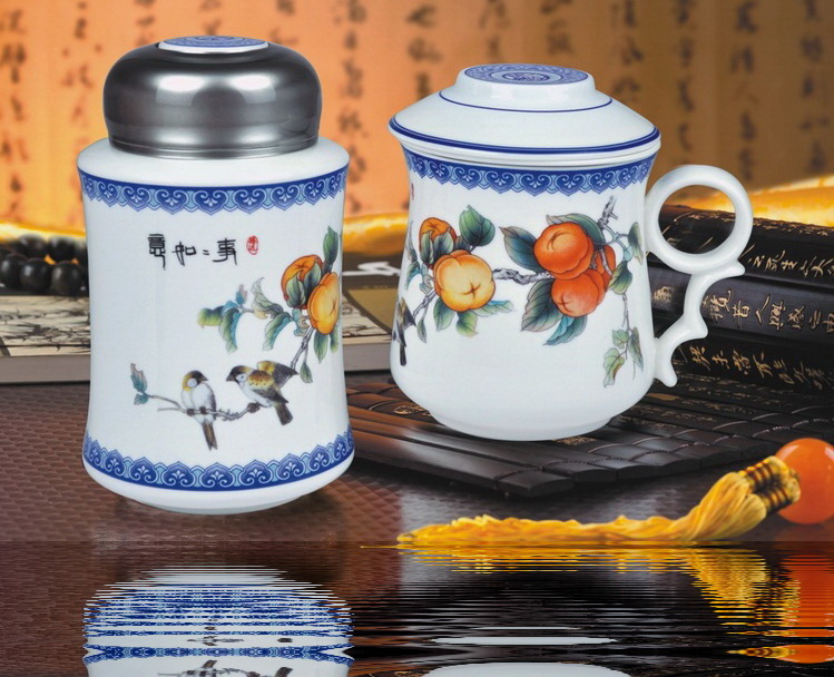 腾达粉彩事事如意三件杯+茶叶罐两件套装 三件杯带茶格 包邮顺丰在类目 餐饮具, 茶具, 功夫茶具中 - 来自Buy2taobao.com提供专业的淘宝代购服务