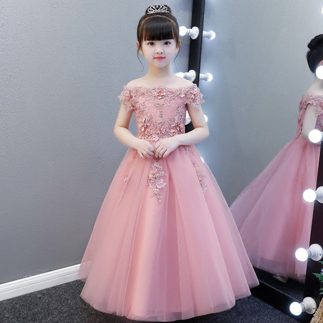 Princess dress skirt 2019 Spring and summer new pattern girl one word Jacobs longuette birthday Flower girl Piano showin the Children/Baby/Family fitted , Children dress category - from Buy2taobao.com to provide professional Taobao agent buy service