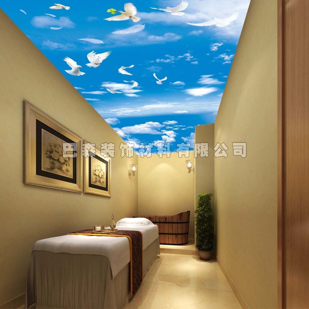 蓝天白云UV喷绘高清软膜天花吊顶白色透光软膜写真软膜广告灯箱膜|ruв категории коммерческий/офисная мебель, городской мебели, информационные услуги, световая - от Buy2taobao.com для оказания профессиональной услуги покупки агента Taobao