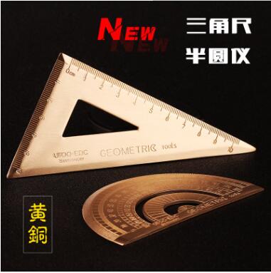 黄铜三角尺 复古半圆仪量角器三角板绘图铜尺子定做LOGO 加厚2mm在类目 电子词典/电纸书/文化用品, 绘图测量用品, 各类尺/三角板中 - 来自Buy2taobao.com提供专业的淘宝代购服务