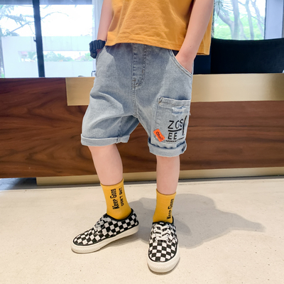 男童牛仔短裤夏装2020新款儿童裤子中大童五分裤中裤弹力韩版潮夏