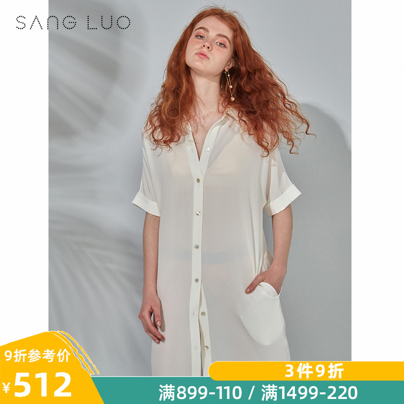 時尚真絲襯衫裙,透著女人味的優雅!桑羅夏新桑蠶絲短袖中長款在類目 女裝/女士精品, 襯衫中 - 來自Buy2taobao.com提供專業的淘寶代購服務
