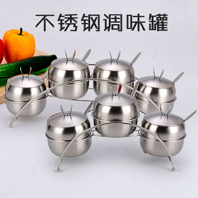 不锈钢厨房油盐罐调味罐套装 家用佐料组合装调料罐调料盒创意在类目 厨房/烹饪用具, 厨用小工具/厨房储物, 储物瓶罐/厨房储物器皿, 调味瓶罐中 - 来自Buy2taobao.com提供专业的淘宝代购服务