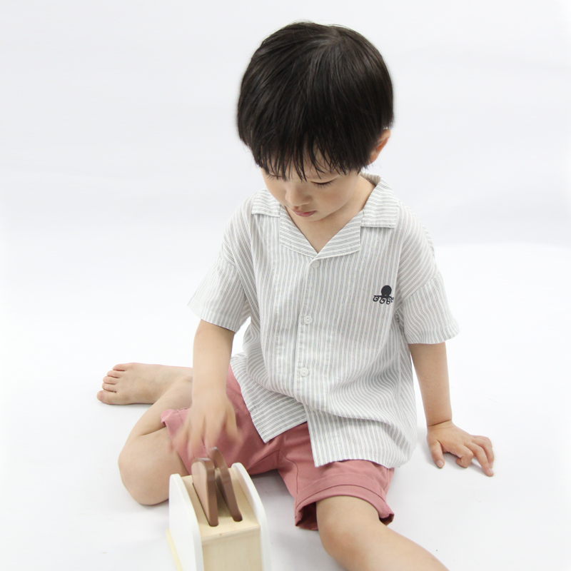 BB-THREE2019新儿童男童宝宝款竖条纹洋气百搭衬衫透气舒适上衣|msdalam kategori Kanak-kanak/Bayi/Keluarga dipasang, shirt - dari Buy2taobao.com untuk memberikan perkhidmatan ejen Taobao profesional membeli