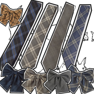 Ruibbit  搭配品  领结领带 jk制服同格成品布女格子纯色蝴蝶结