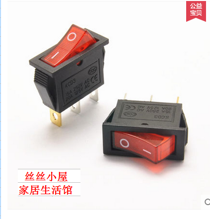 红色船型开关KCD3-101N KCD2 3脚2档带灯 翘板开关15A/250V 10只|ruв категории Цифровые аксессуары, рынок электронных компонентов, электронный элемент, элемент коммутации - от Buy2taobao.com для оказания профессиональной услуги покупки агента Taobao