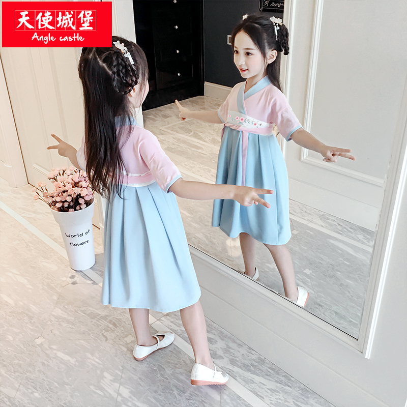 Girl Hanfu 2019 new pattern Summer wear Improvement Ruskirt Chinese style Ancient Chinese Literature Search children classical girl costumein the Children/Baby/Family fitted , Children's Robes/Costume/National costume , Costume category - from Buy2taobao.com to provide professional Taobao agent buy service