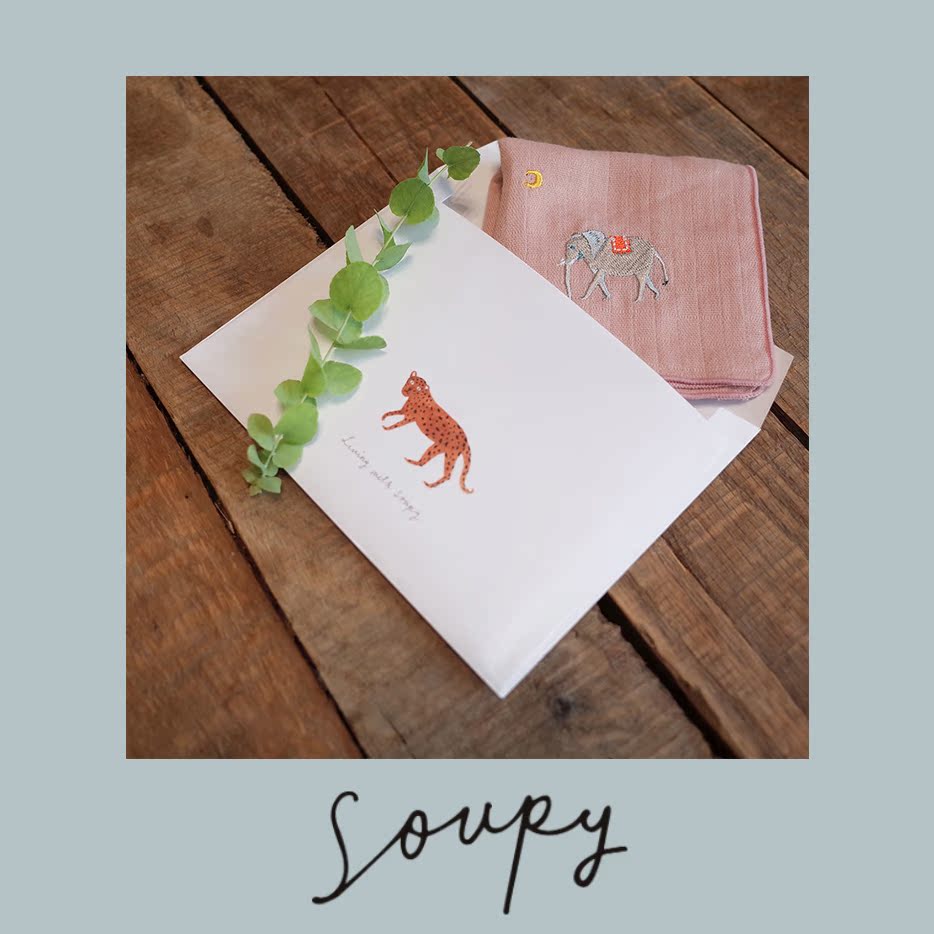 SoupyTang 湯舒皮 月光下的大象手帕/送一盆绿的狮子二重紗手帕|ruв категории Аксессуары, платок - от Buy2taobao.com для оказания профессиональной услуги покупки агента Taobao