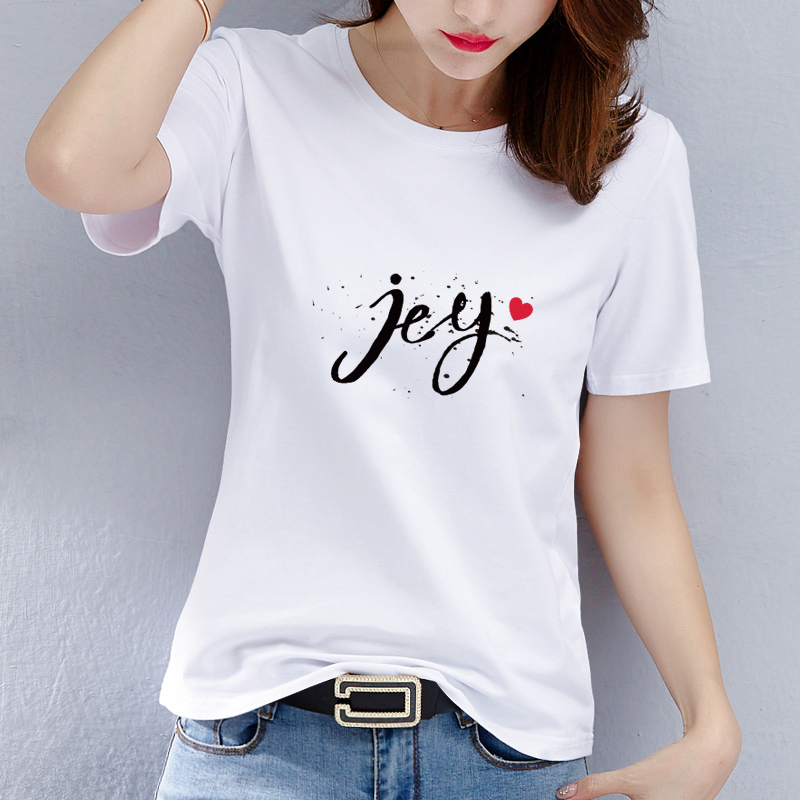 2019夏季短袖T恤女裝新款原宿BF風白色印花寬松學生短袖t恤潮在類目 女裝/女士精品, T恤中 - 來自Buy2taobao.com提供專業的淘寶代購服務