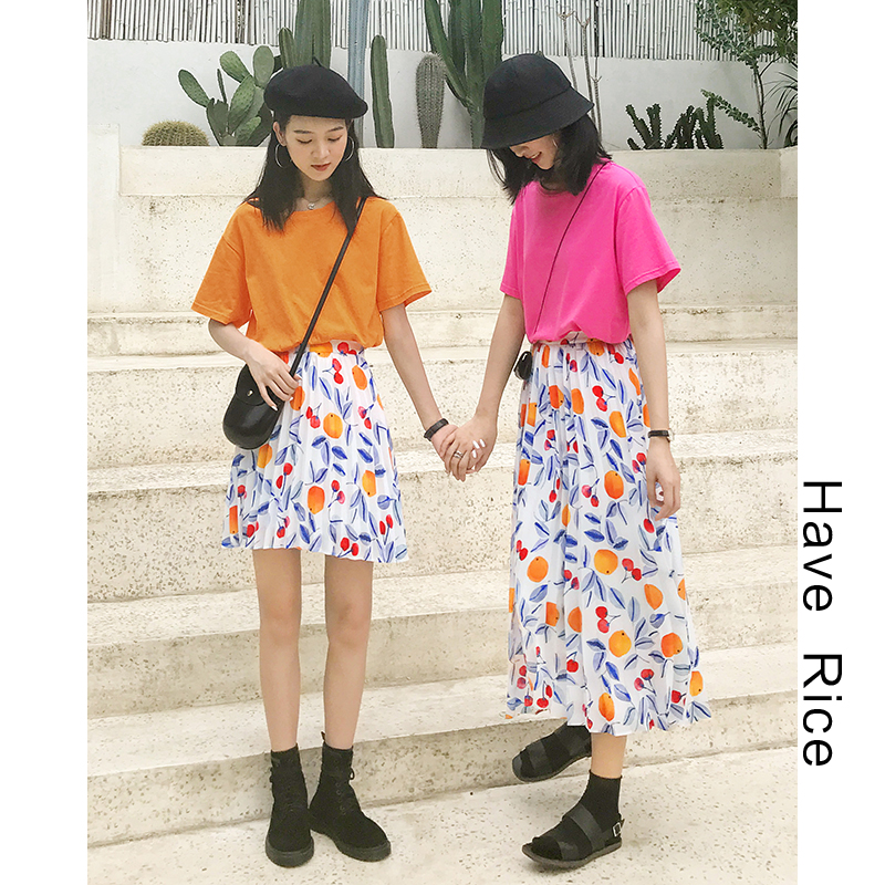 HAVERICE饭馆 夏日缤纷鲜果系列 闺蜜款印花雪纺百褶半身裙短裙裤在类目 女装/女士精品, 半身裙中 - 来自Buy2taobao.com提供专业的淘宝代购服务