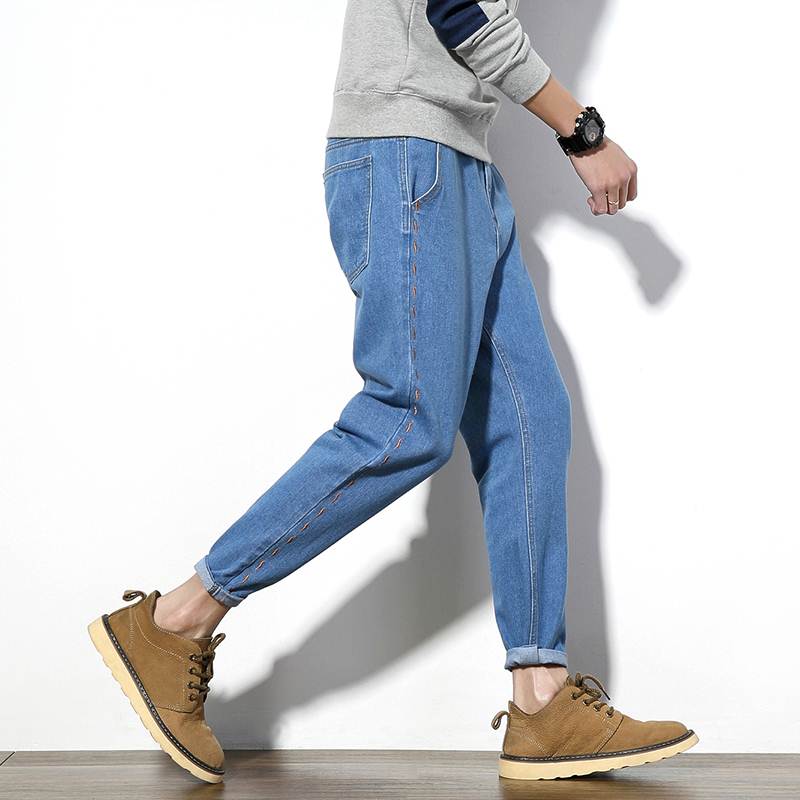 Light blue ultrathin Jeans summer Thin section Add fertilizer Large fat people Trousers Youth Harem pantsin the Men's clothing, Jeans category - from Buy2taobao.com to provide professional Taobao agent buy service