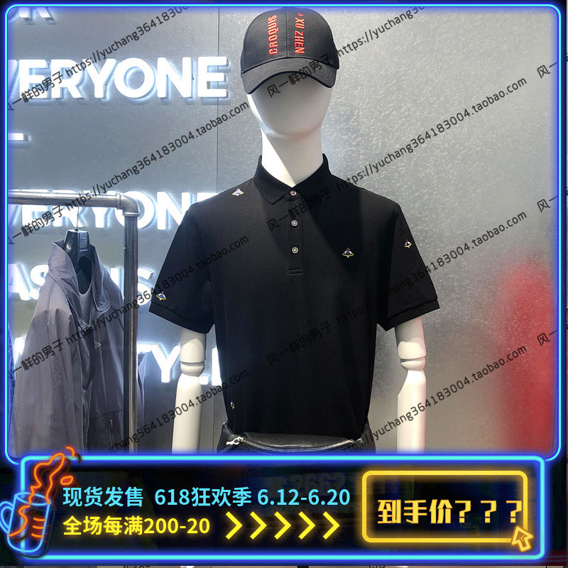 GXG男装2019夏季新款黑色时尚休闲修身翻领POLO衫潮#GY124818C|msdalam kategori Pakaian Lelaki, shirt Polo - dari Buy2taobao.com untuk memberikan perkhidmatan ejen Taobao profesional membeli
