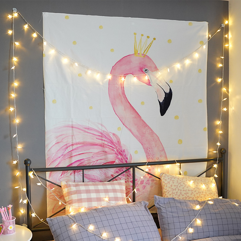 The girl in red heart ins bedroom Bedside Qiangbu Valance Apartment reform String Artifact Tapestries metope decoratein the Home accessories , Mural category - from Buy2taobao.com to provide professional Taobao agent buy service