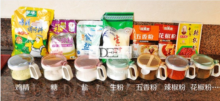 廚房用小工具玻璃調料盒套裝帶勺子調味盒調味瓶調料罐佐料盒鹽罐在類目 廚房/烹飪用具, 廚用小工具/廚房儲物, 儲物瓶罐/廚房儲物器皿, 調味瓶罐中 - 來自Buy2taobao.com提供專業的淘寶代購服務