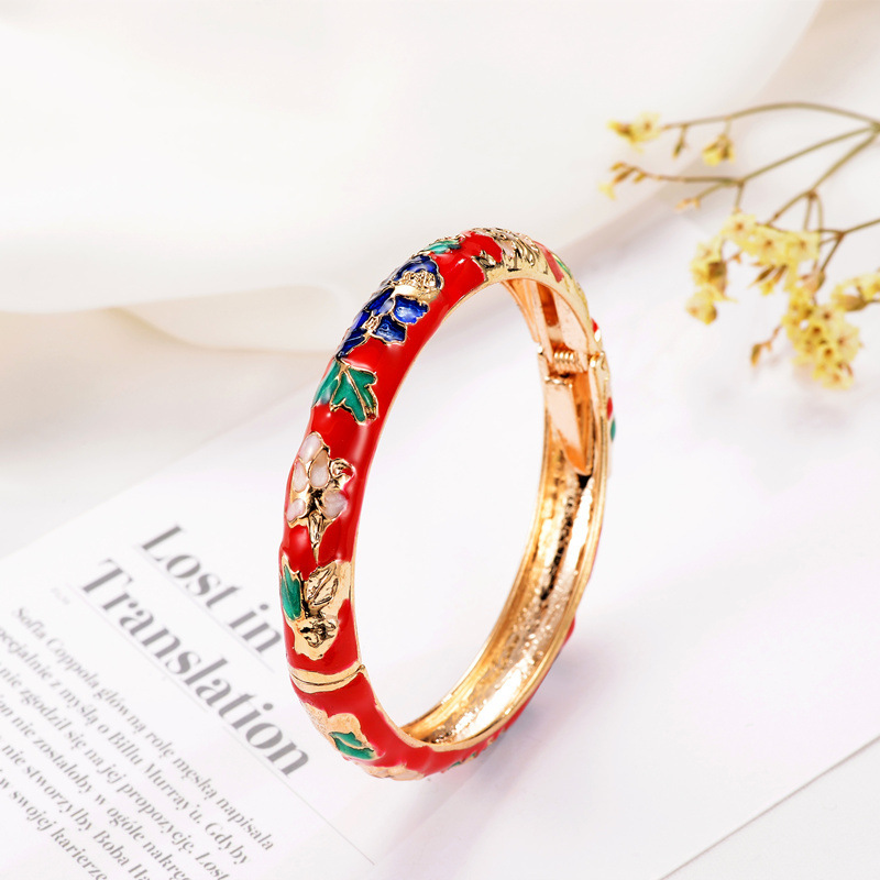 Explosive money Beijing Cloisonne Bracelet Peony Enamel lady Bracelet Ethnic style Trinket giftin the Accessories/Fashion Jewelry, Bracelet category - from Buy2taobao.com to provide professional Taobao agent buy service