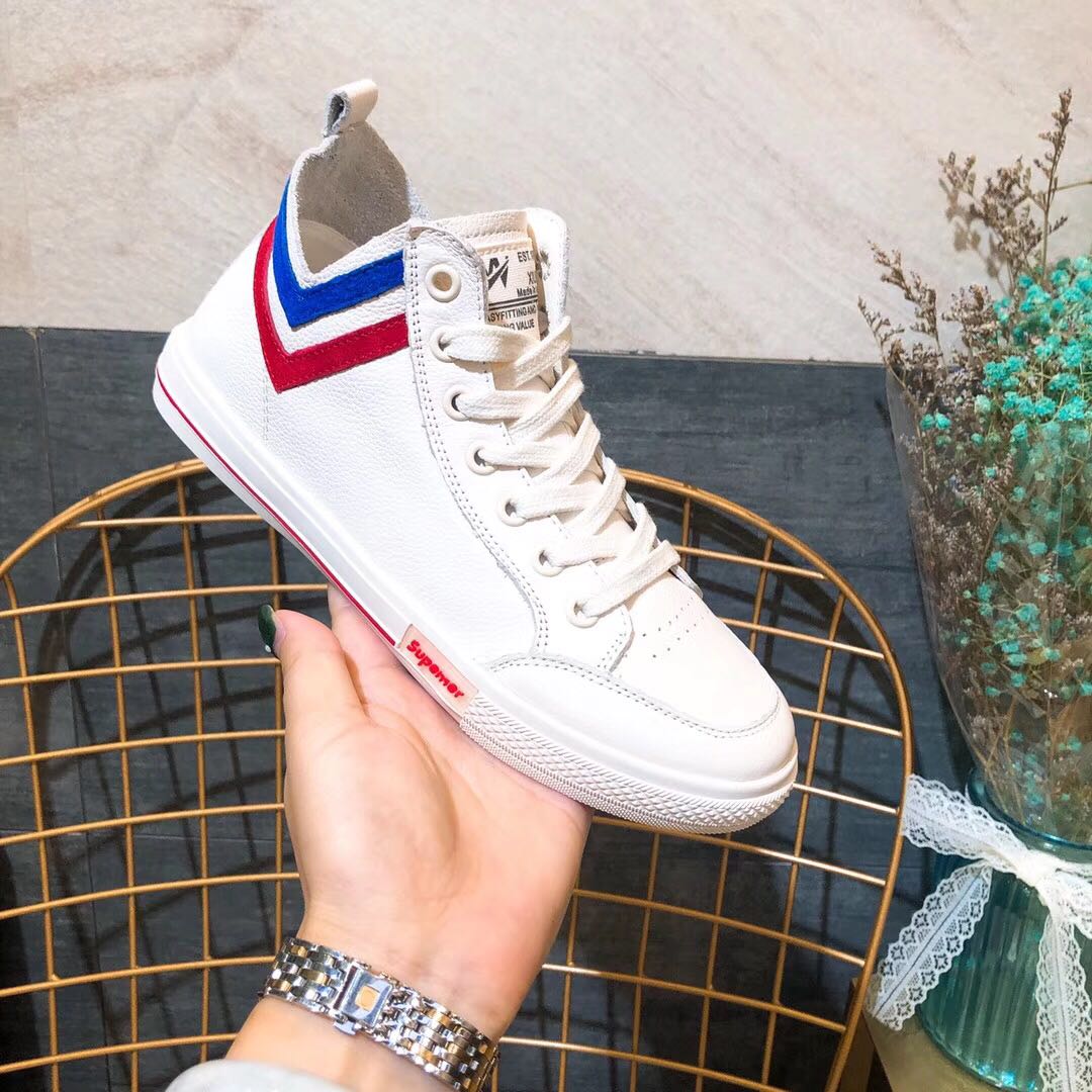 2019 summer new pattern Versatile Basics genuine leather ventilation leisure time High shoes Hip hop White shoes Ultra-firein the Women's Shoes, High shoes category - from Buy2taobao.com to provide professional Taobao agent buy service