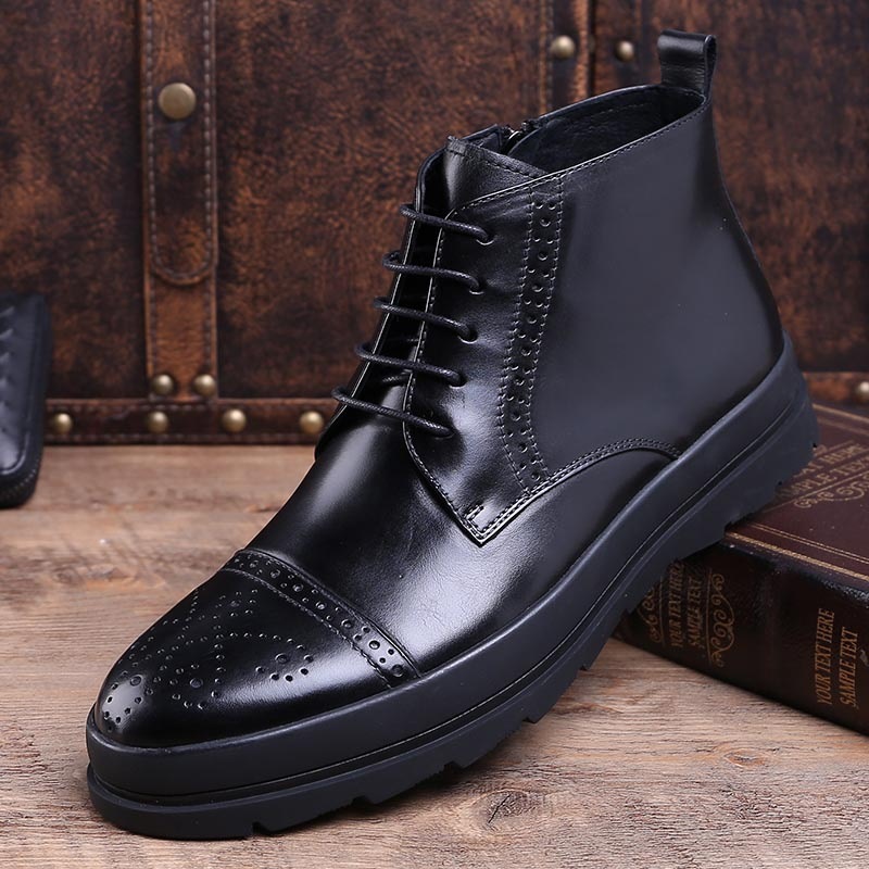Autumn New products Bullock man formal wear Gaobang leather shoes Leather boots Trend Carved Bootie Riding bootsin the Men's Shoes, Boots category - from Buy2taobao.com to provide professional Taobao agent buy service