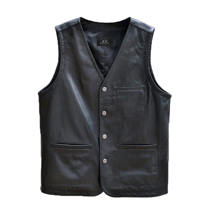 winter outdoors Middle and old age genuine leather thickening Vest Easy Large keep warm waistcoat dad vest coatin the Men's clothing, Vest/Vest category - from Buy2taobao.com to provide professional Taobao agent buy service