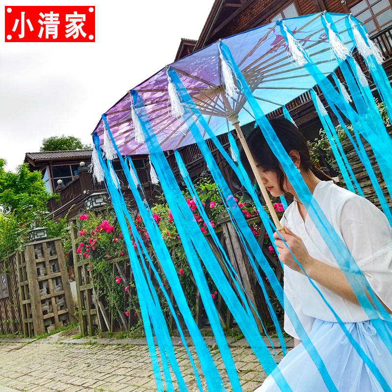 汉服古典工艺伞旗袍走秀舞蹈伞 仙女拍照COS写真飘带伞古风流苏伞|msdalam kategori Aksesori rumah, kraf payung - dari Buy2taobao.com untuk memberikan perkhidmatan ejen Taobao profesional membeli