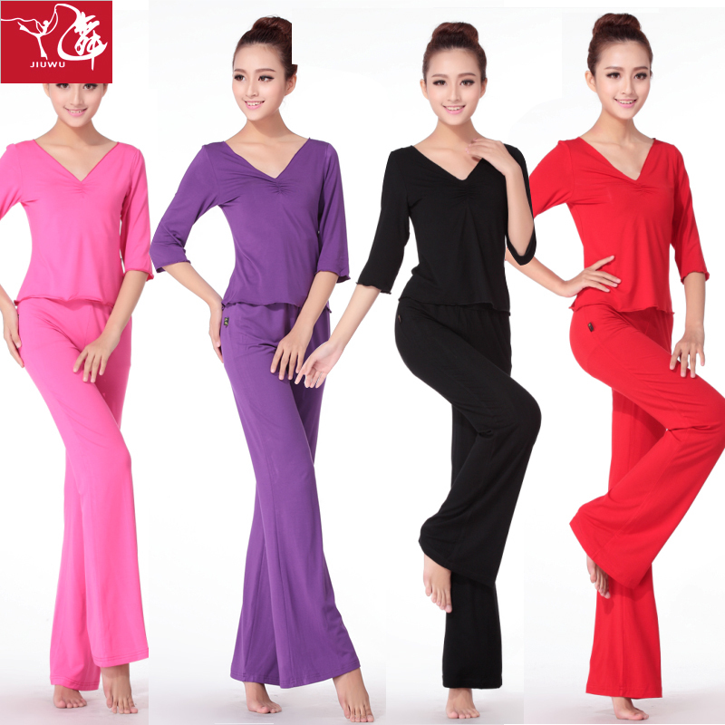 九舞正品中袖瑜伽服套装 舞蹈服健身服套装在类目 运动/瑜伽/健身/球迷用品, 瑜伽, 瑜伽服中 - 来自Buy2taobao.com提供专业的淘宝代购服务