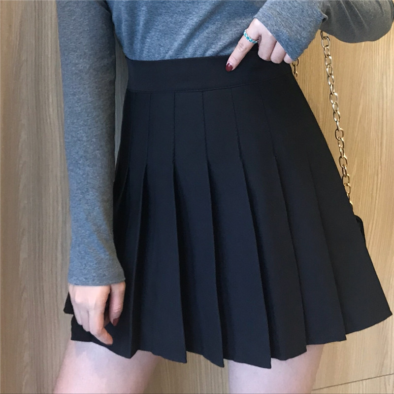 半身裙女早春2019新款韩版学生百搭高腰A字修身显瘦防走光百褶裙|msdalam kategori Butik wanita / wanita, skirt - dari Buy2taobao.com untuk memberikan perkhidmatan ejen Taobao profesional membeli