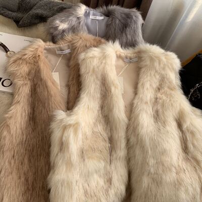 轻奢风！有钱时髦精凹造型我服！仿皮草马夹保暖加厚女冬装 24116
