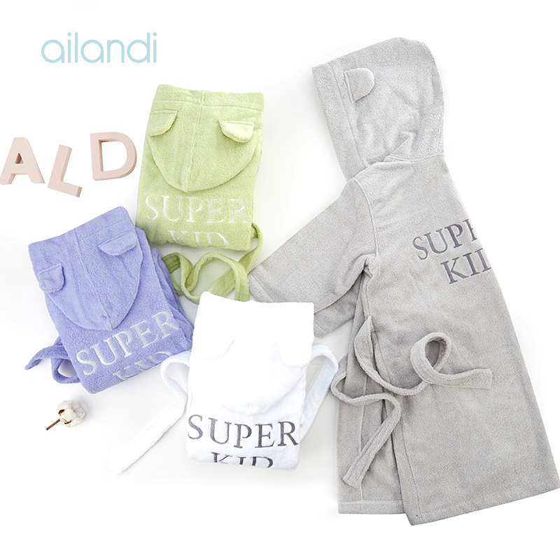 AILANDI纯棉低捻纱SUPERKID刺绣儿童浴袍全棉加厚毛巾料带帽浴衣|msdalam kategori rumah harian, tuala/tuala mandi/jubah mandi, skirt mandi/jubah mandi/jubah mandi - dari Buy2taobao.com untuk memberikan perkhidmatan ejen Taobao profesional membeli
