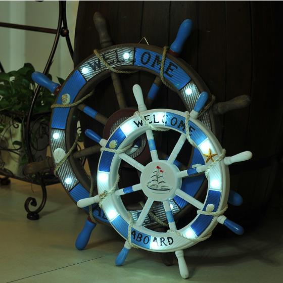 Mediterranean Sea Lightship Steering wheel Ocean Fishing net decorate Helmsman Wall hangings Wall decoration Pendants a living room Pendant decoratein the Home accessories , Mural category - from Buy2taobao.com to provide professional Taobao agent buy service