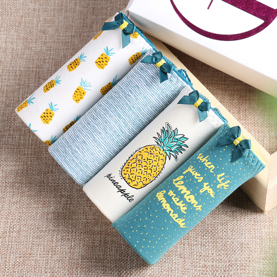 芬腾女士内裤女日系纯棉档卡通全棉质面料中腰大码提臀可爱三角裤