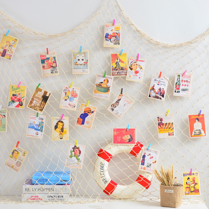 Retro Photo wall Hemp rope Fishing net decorate originality Simplicity suspension Postcard diy Paper Photo Frame Photo wallin the Home accessories , Photo/Photo Wall , Photo Wall category - from Buy2taobao.com to provide professional Taobao agent buy service