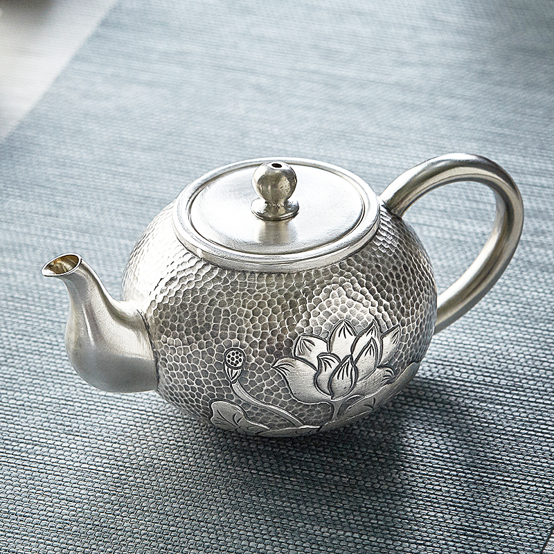 silver teapot 999 Sterling Silver trumpet Single Tea kettle Teapot household Buddhist mood To fake something antique Retro Single teapotin the Tableware , Tea set , Teapot category - from Buy2taobao.com to provide professional Taobao agent buy service
