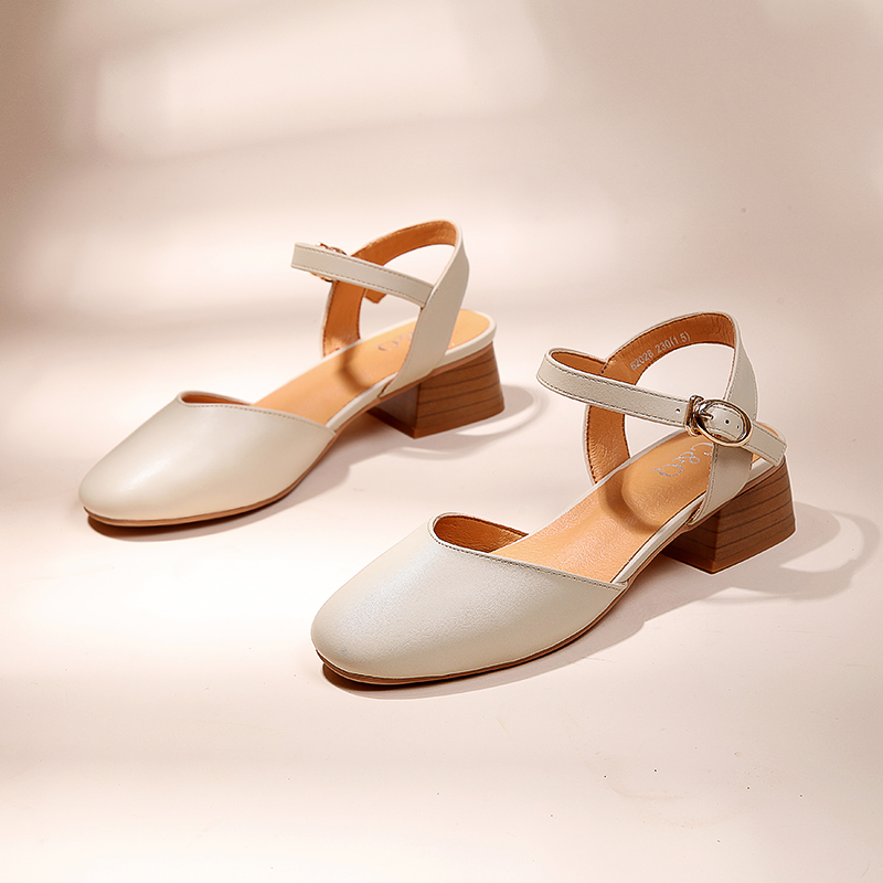 cq Baotou sandals ins Fairy wind 2019 new pattern fashion summer Versatile Middle heel With crude lady Sandalsin the Women's Shoes, Sandals category - from Buy2taobao.com to provide professional Taobao agent buy service