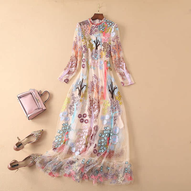 Bohemia Embroidery Jacobs Elegant Long skirts France design Dress Spring and summer full dressin the Women's clothing/Boutique , Dress category - from Buy2taobao.com to provide professional Taobao agent buy service