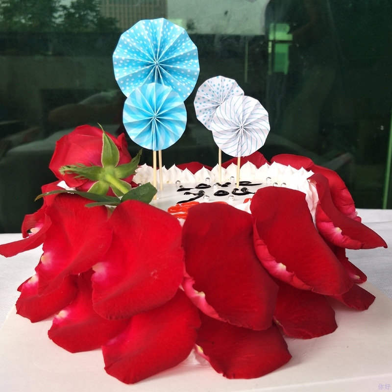 亚马逊ebay新款蛋糕生日插牌双面印刷圆形纸扇花插旗烘焙蛋糕装饰在类目 模玩/动漫/周边/cos/桌游, Cosplay服饰/道具/服务, COSPLAY配件/道具/人偶服中 - 来自Buy2taobao.com提供专业的淘宝代购服务