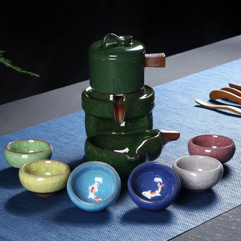 Binglie tea set semi-automatic Kungfu Online Tea Set ceramics Stone mill Lazy man Anti scald tea set teapot suit householdin the Tableware , Tea set , Tea package category - from Buy2taobao.com to provide professional Taobao agent buy service