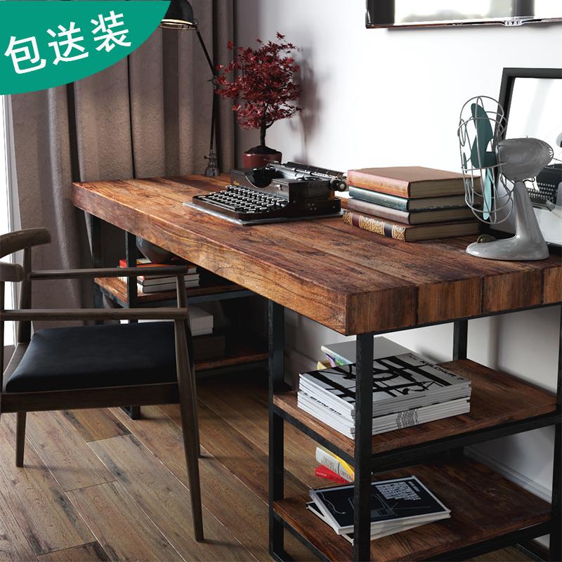 简约实木电脑桌单人办公桌工作台置物书桌书架复古写字桌家用桌子在类目 住宅家具, 桌类, 电脑桌中 - 来自Buy2taobao.com提供专业的淘宝代购服务