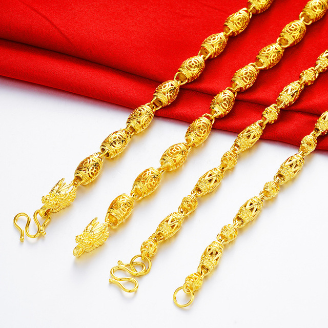 Men's gilded necklace brass Gold-plated Jewelry Shakin 24K Hollow Faucet Necklace source Manufactor Source of goodsin the Accessories/Fashion Jewelry, Necklace category - from Buy2taobao.com to provide professional Taobao agent buy service