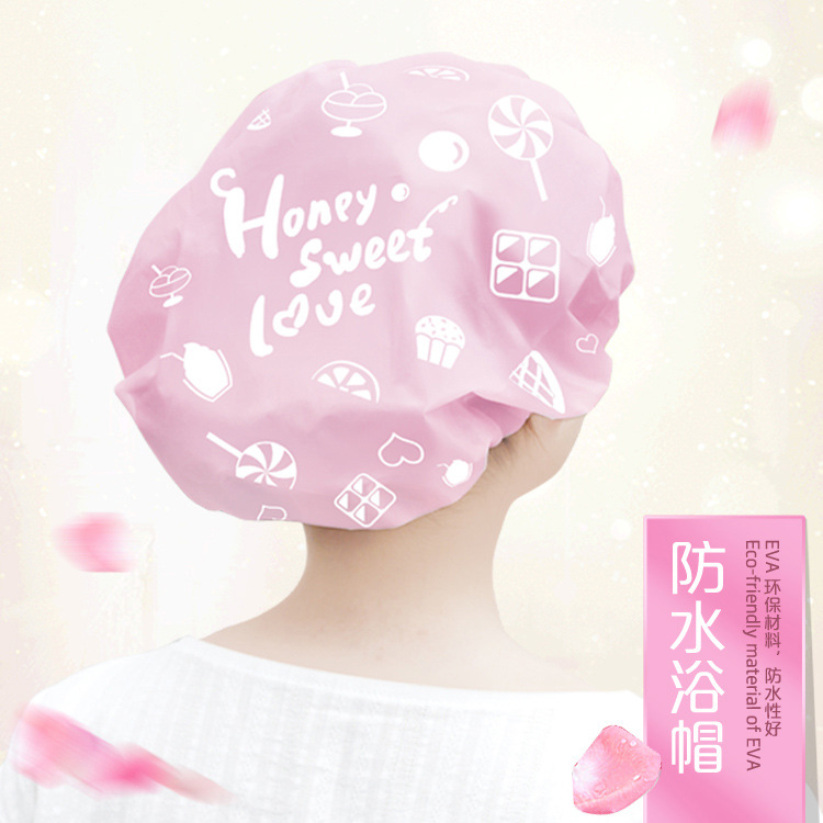 卡通加厚浴室防水浴帽女士防水沐浴洗澡帽环保洗头帽防油烟帽子|msdalam kategori keluarga/Alat Pembersihan peribadi, Peralatan pembersihan penjagaan diri, topi mandi - dari Buy2taobao.com untuk memberikan perkhidmatan ejen Taobao profesional membeli